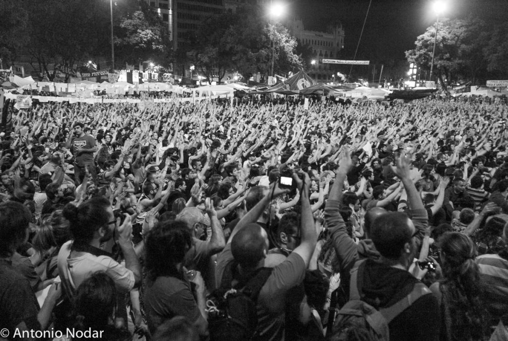 15 M 2011, Plaza Catalunya. Barcelona. Ambient